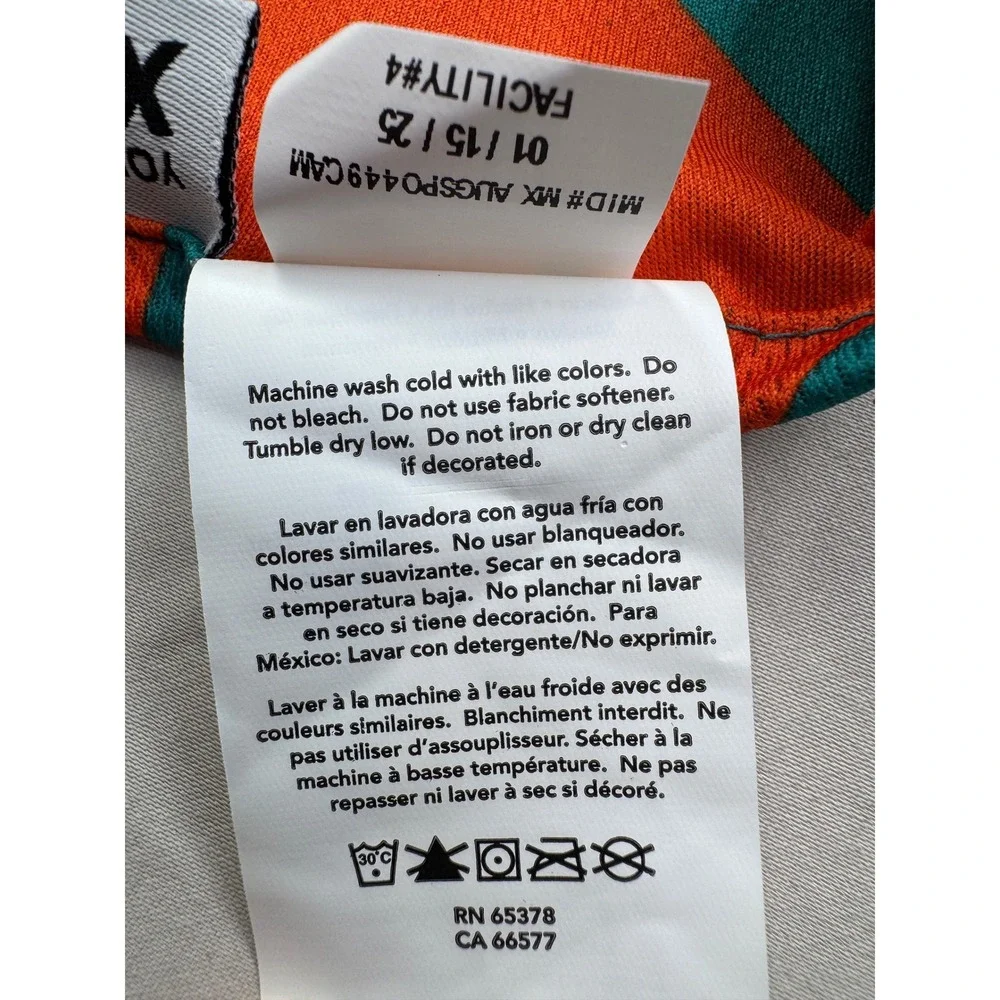 NFL Flag Football Miami Dolphins Youth XL Jersey Aqua Orange V-Neck reversible
